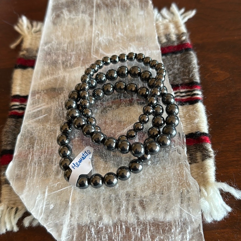 Hematite Stretchy Bracelets - set of 3 Unisex